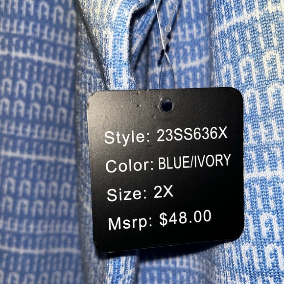 Brand New Blue and White Pearl Button Sweater - Picture 4 of 5